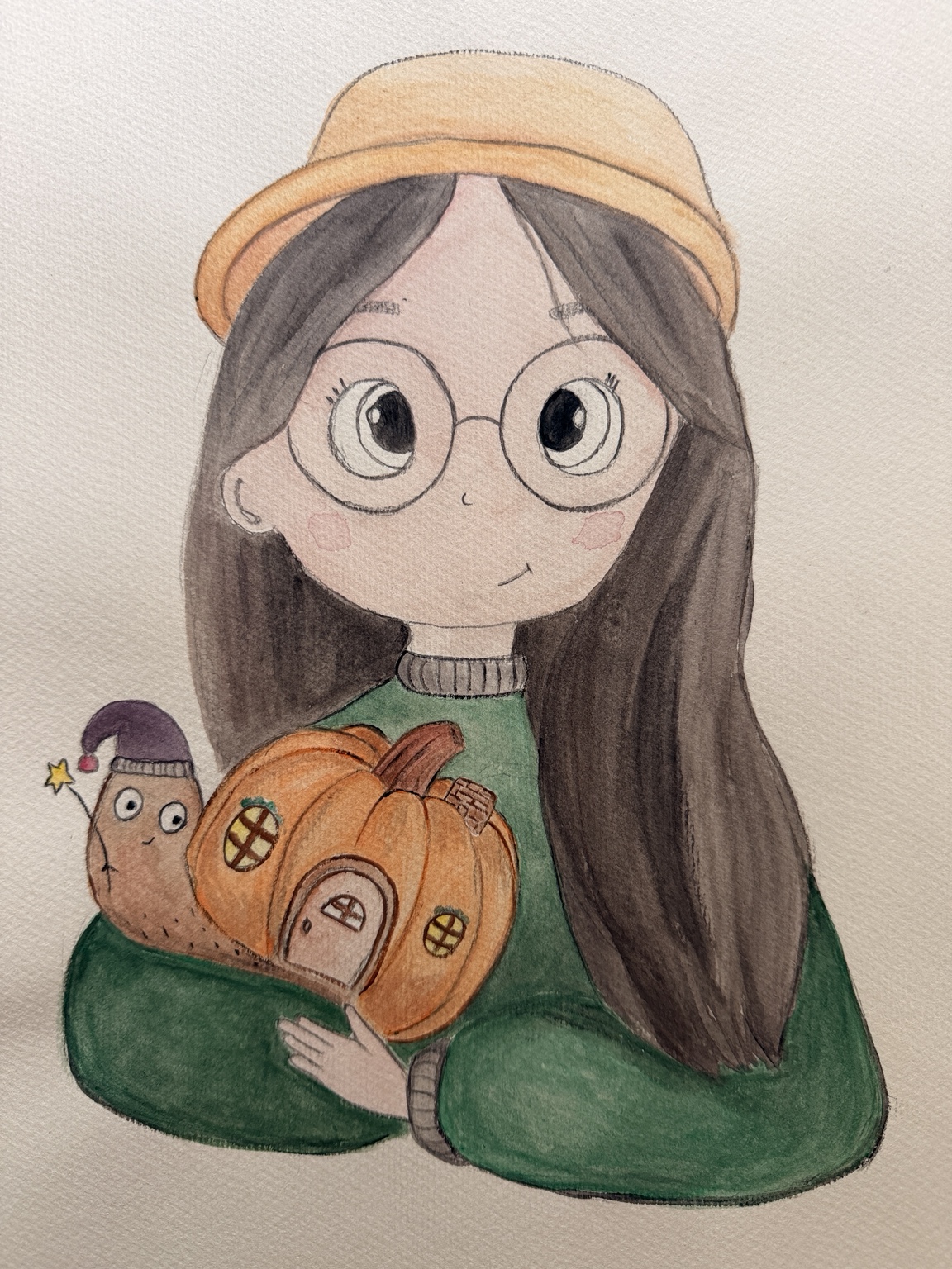 A Little Autumn Magic: original artwork photographed on paper